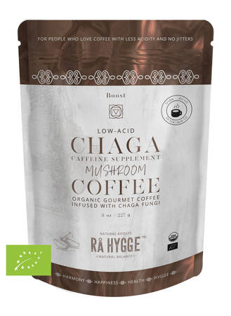 Ra Hygge BIO KAWA z CHAGA średnio mielona do filtrów - ekologiczna, niskokwasowa z ekstraktem Chaga (227 g)